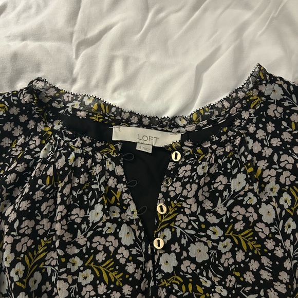 LOFT Black and White Sleeveless V-Neck Sundress - Picture 2 of 2